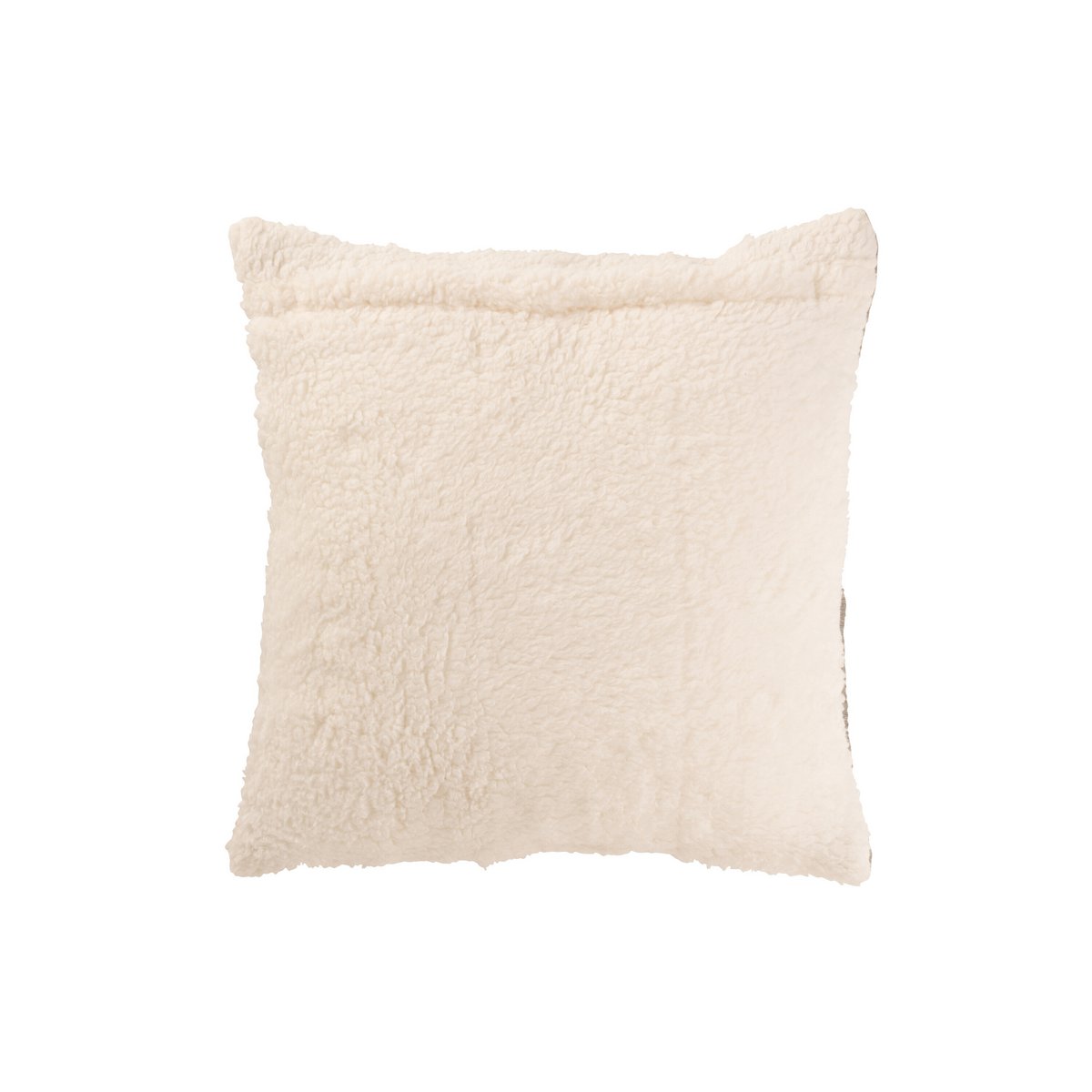 J-Line Coussin Rayures Coutures Coton/Polyester Gris