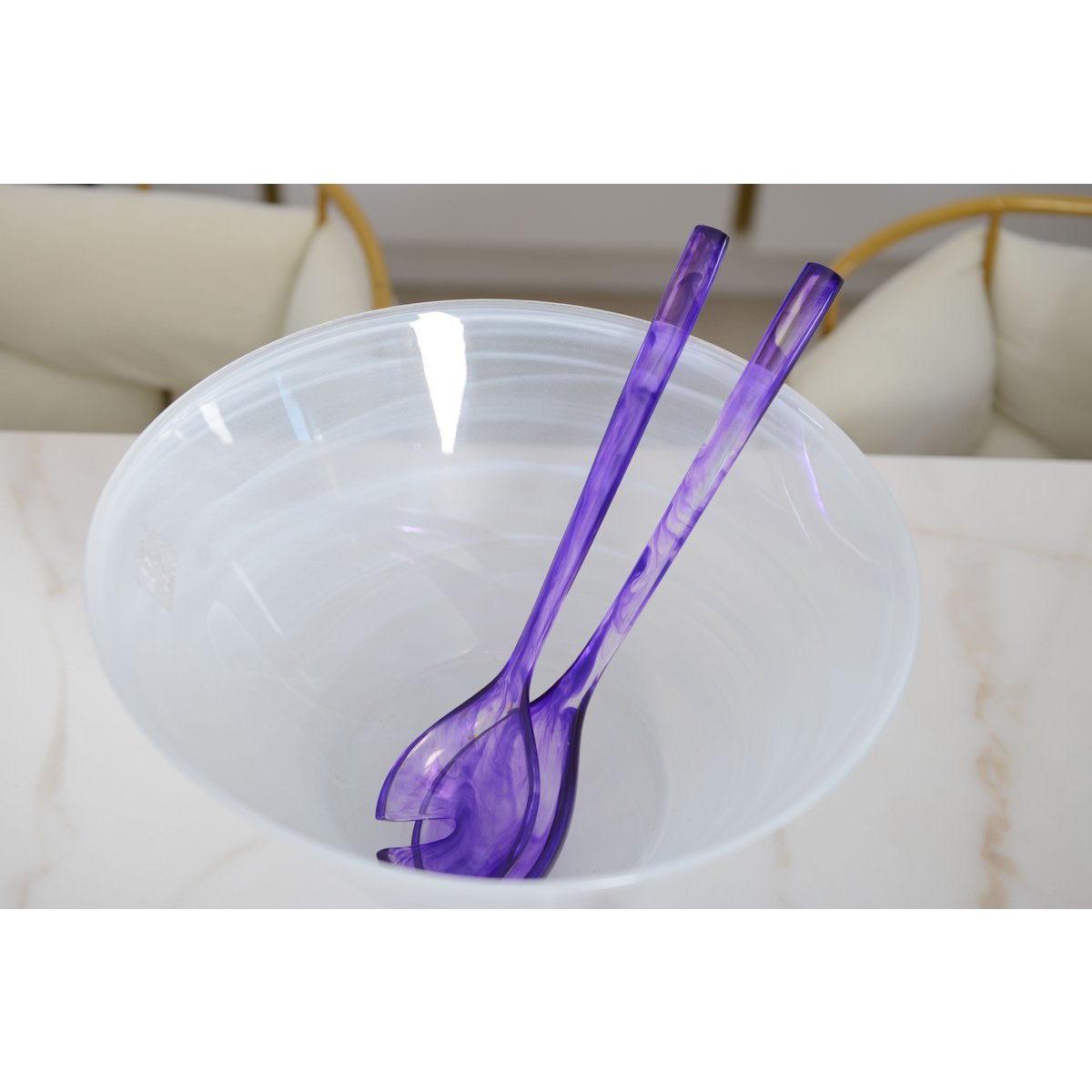 COUVERTS A SALADE EN RESINE VIOLET
