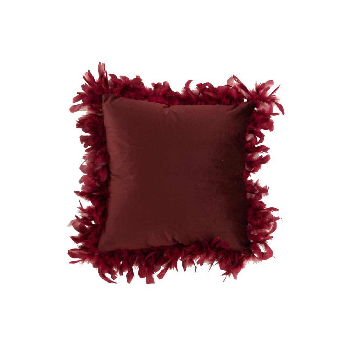 Coussin J-Line Plumes - polyester - bordeaux