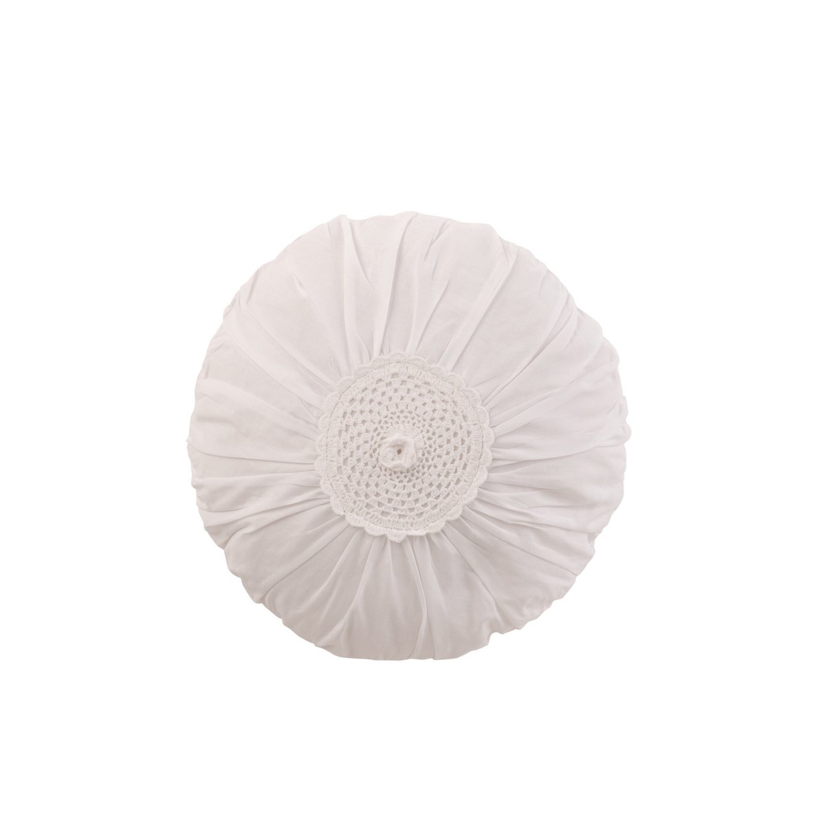 J-Line coussin Round Lace - coton - blanc