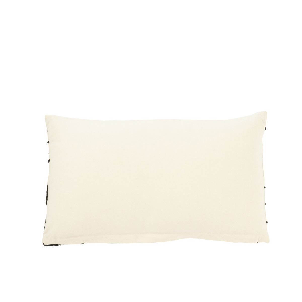 J-Line Coussin Carré Rayures/Nœuds Coton Blanc/Noir Small