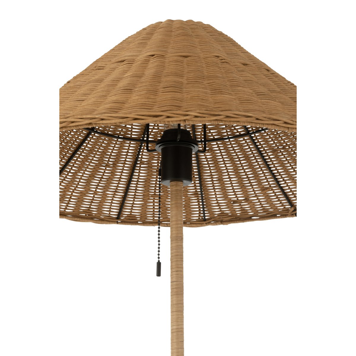 Lampadaire J-Line - métal/rotin - noir/naturel