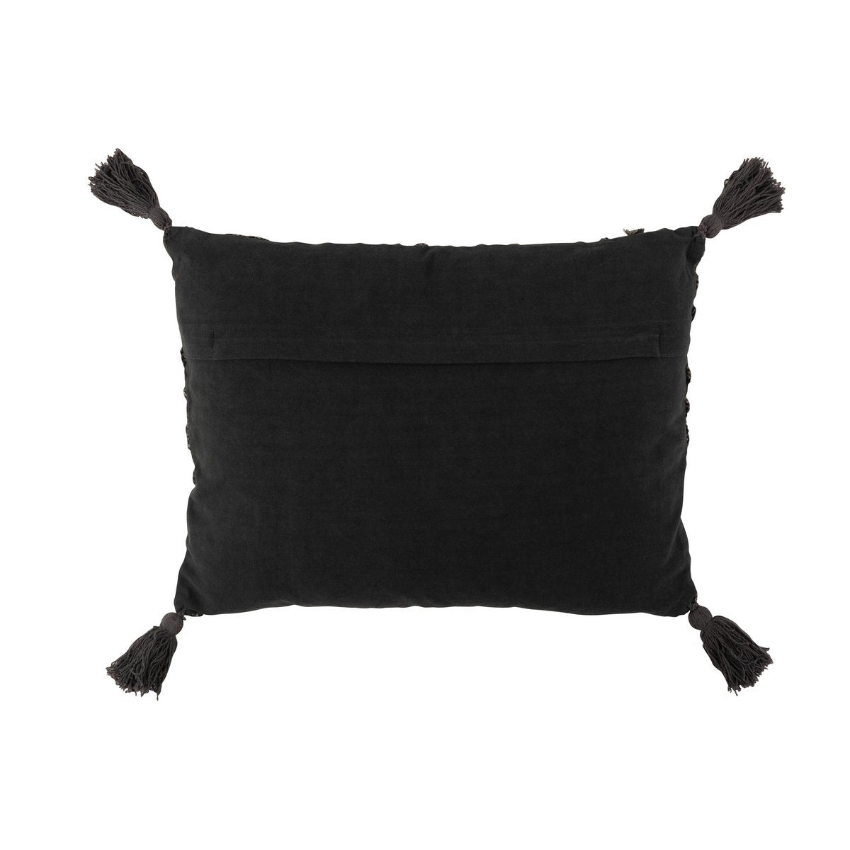 J-Line coussin Circle Rectangle - coton - gris foncé