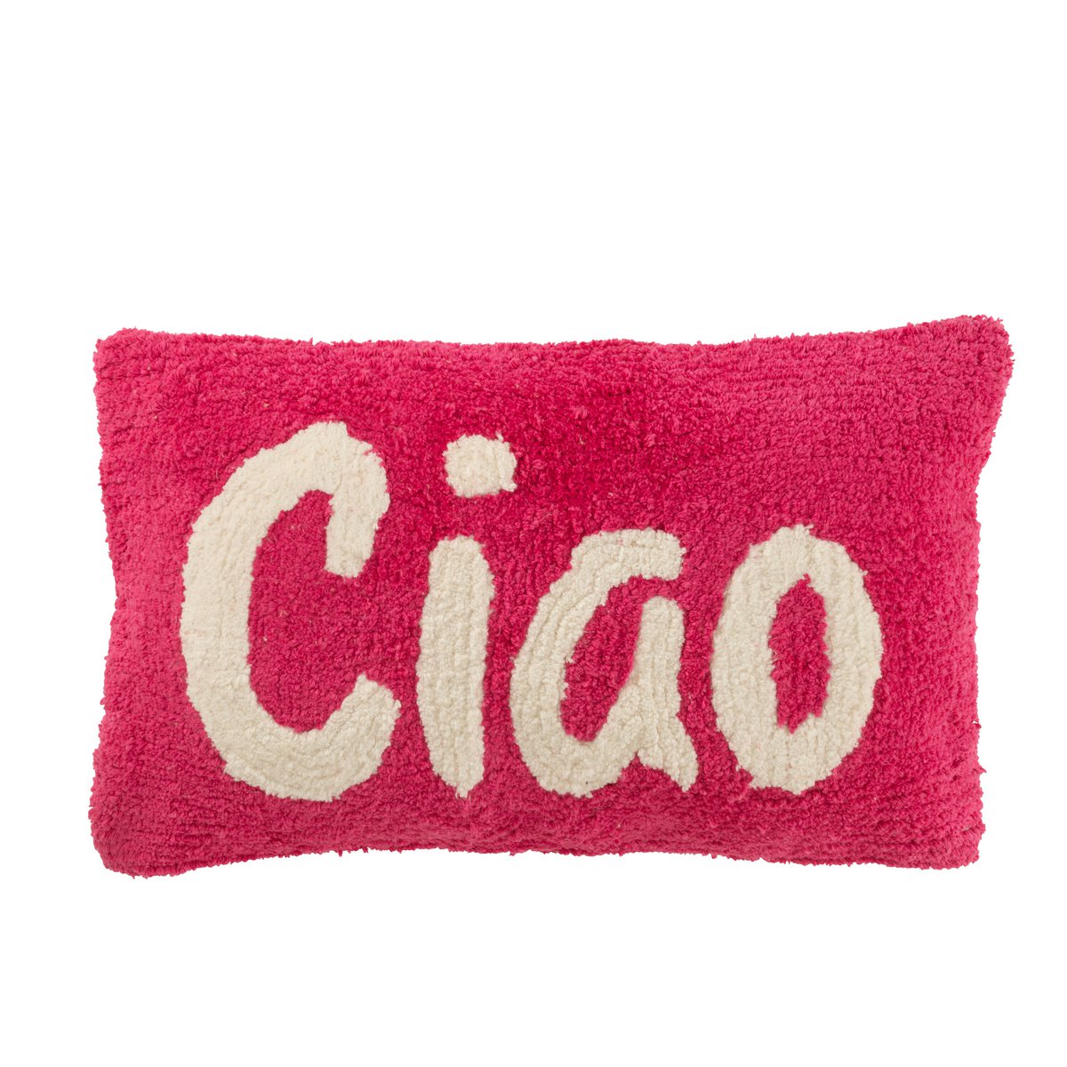 J-Line Coussin Cia Tufté Coton Rose/Blanc