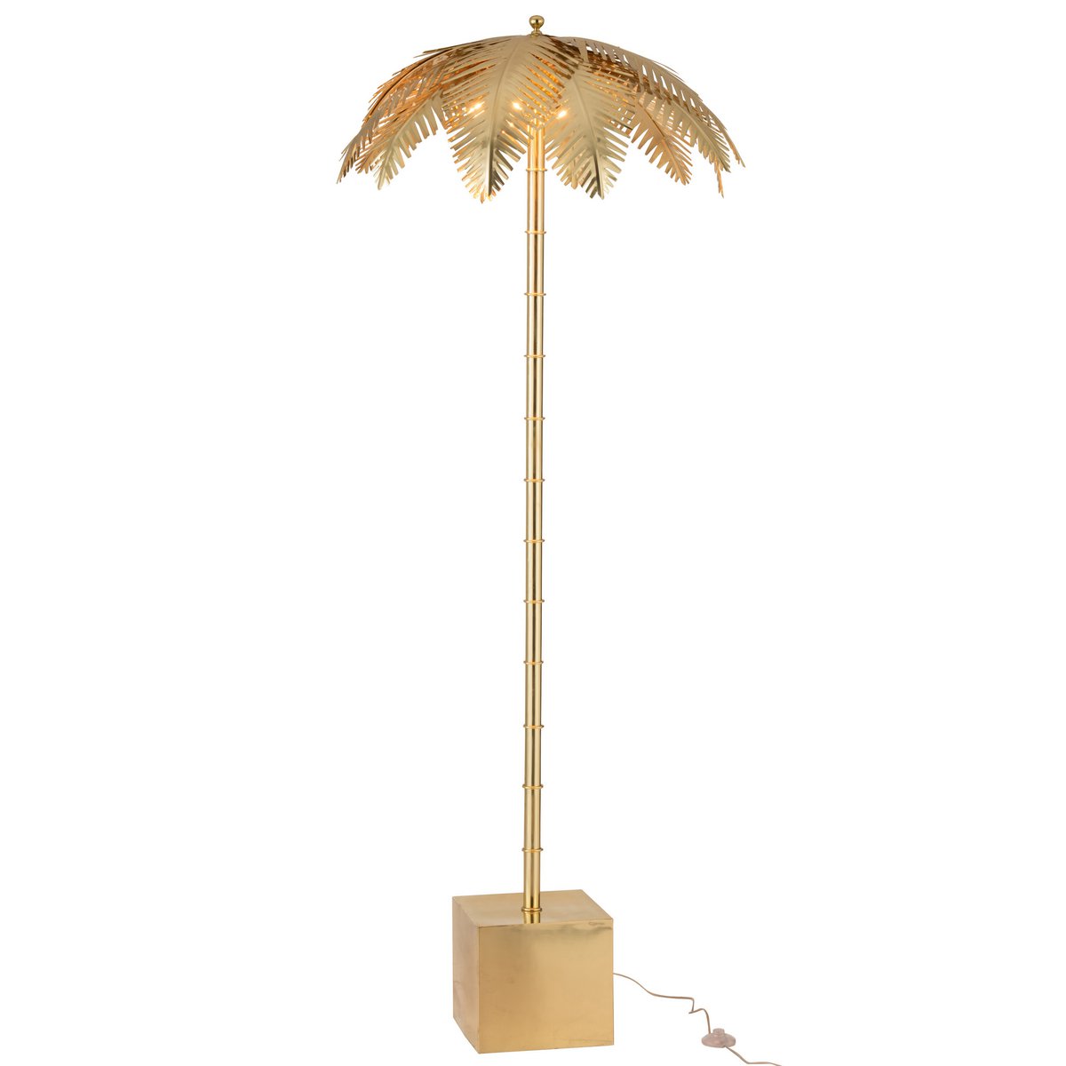 J-Line Lampe sur Pied Feuilles de Noix de Coco - métal - doré