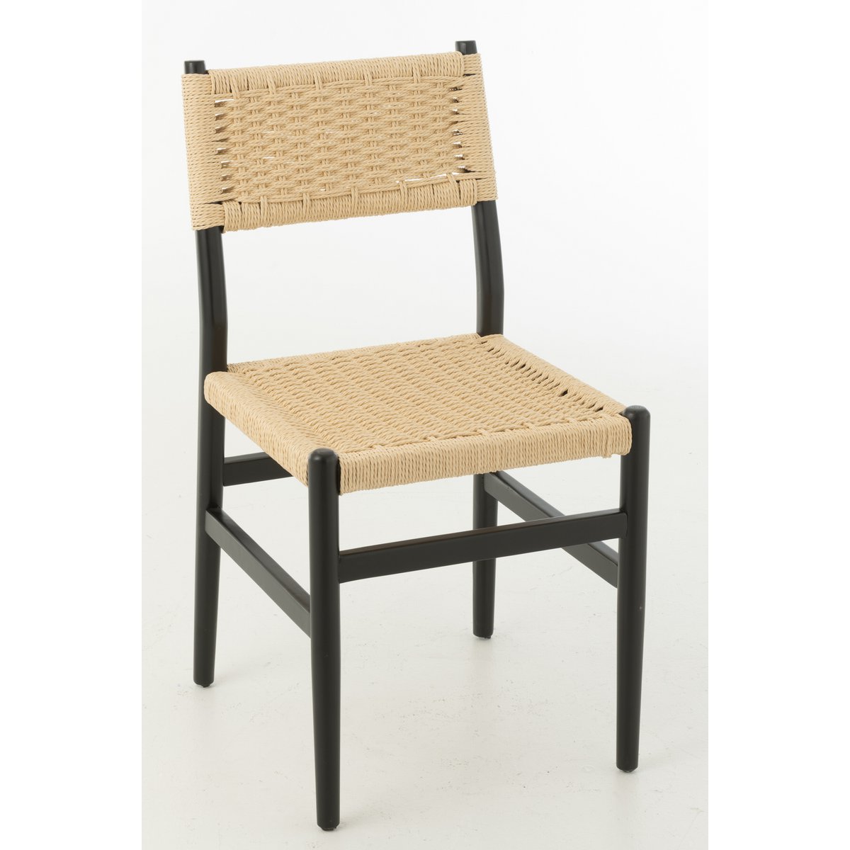 J-Line Chaise Lap Hêtre/Corde Noir