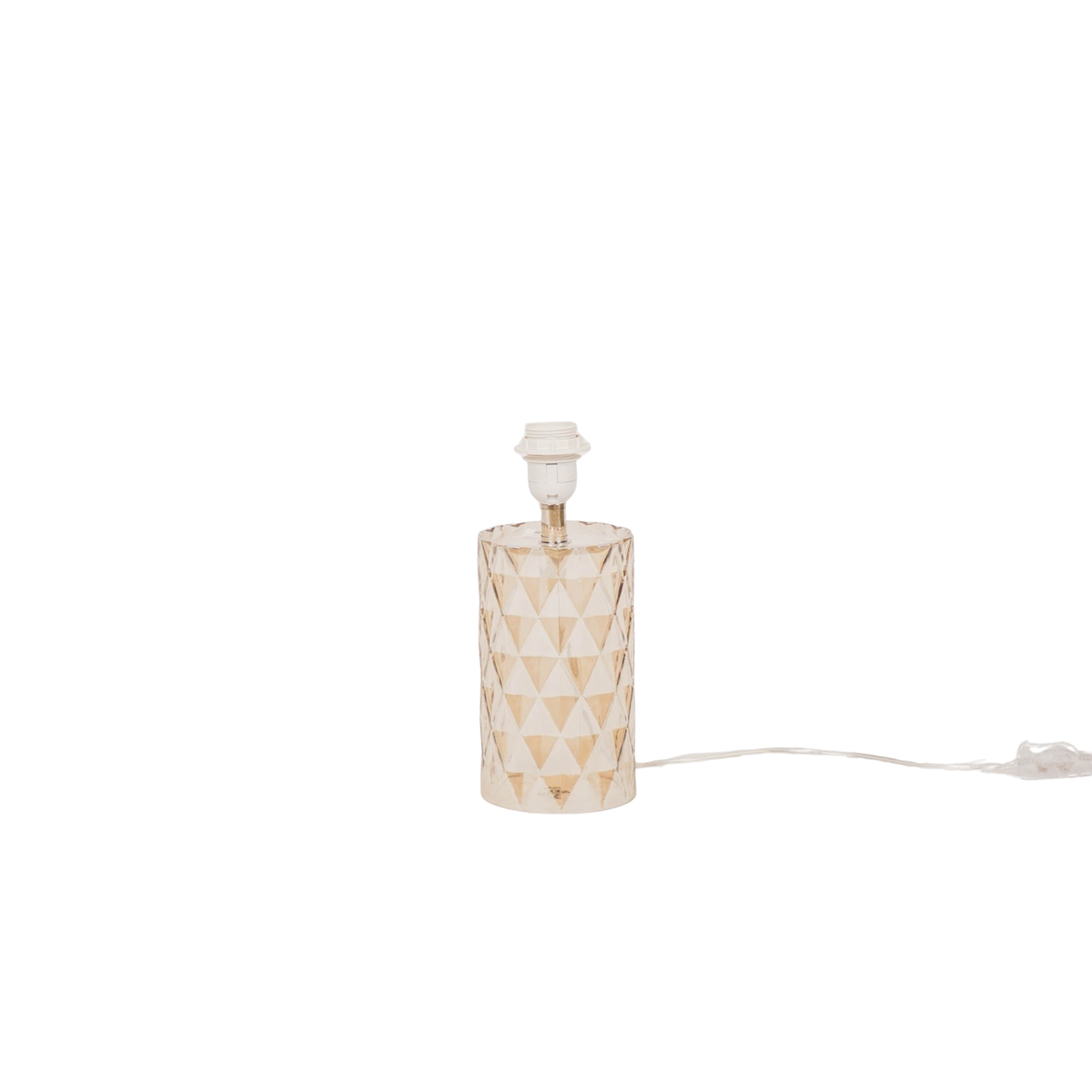 Lampe de Table - Pied Cristal - Verre - Ambre - E27 - 19x19x20cm