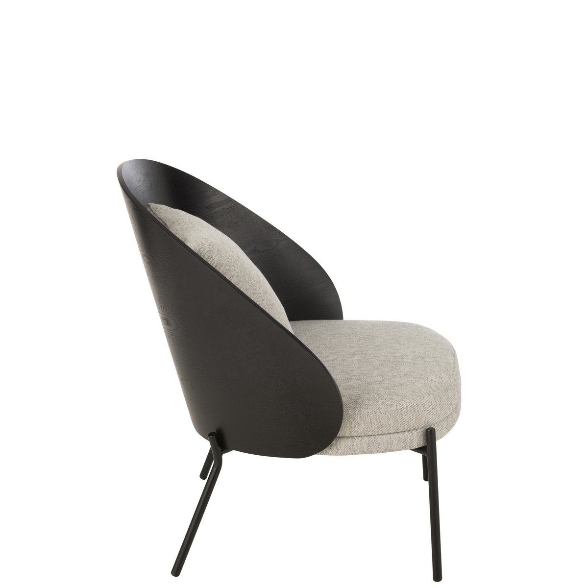J-Line Lounge Chair Lone Wood/Métal Noir/Gris