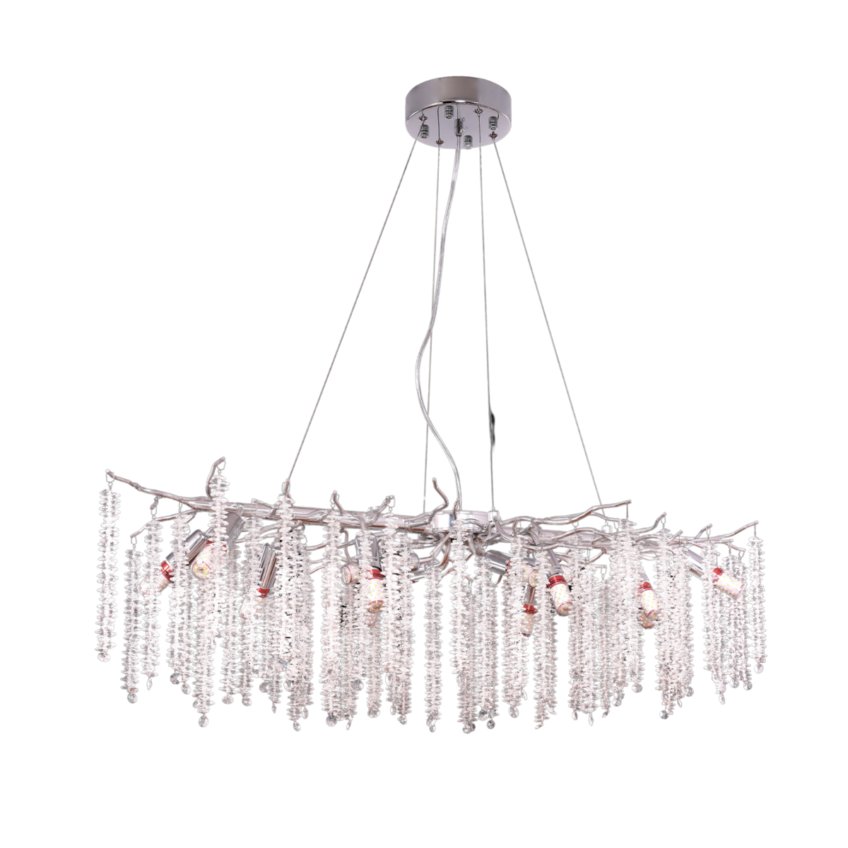 Lampe suspendue grosse argent 100x40cm