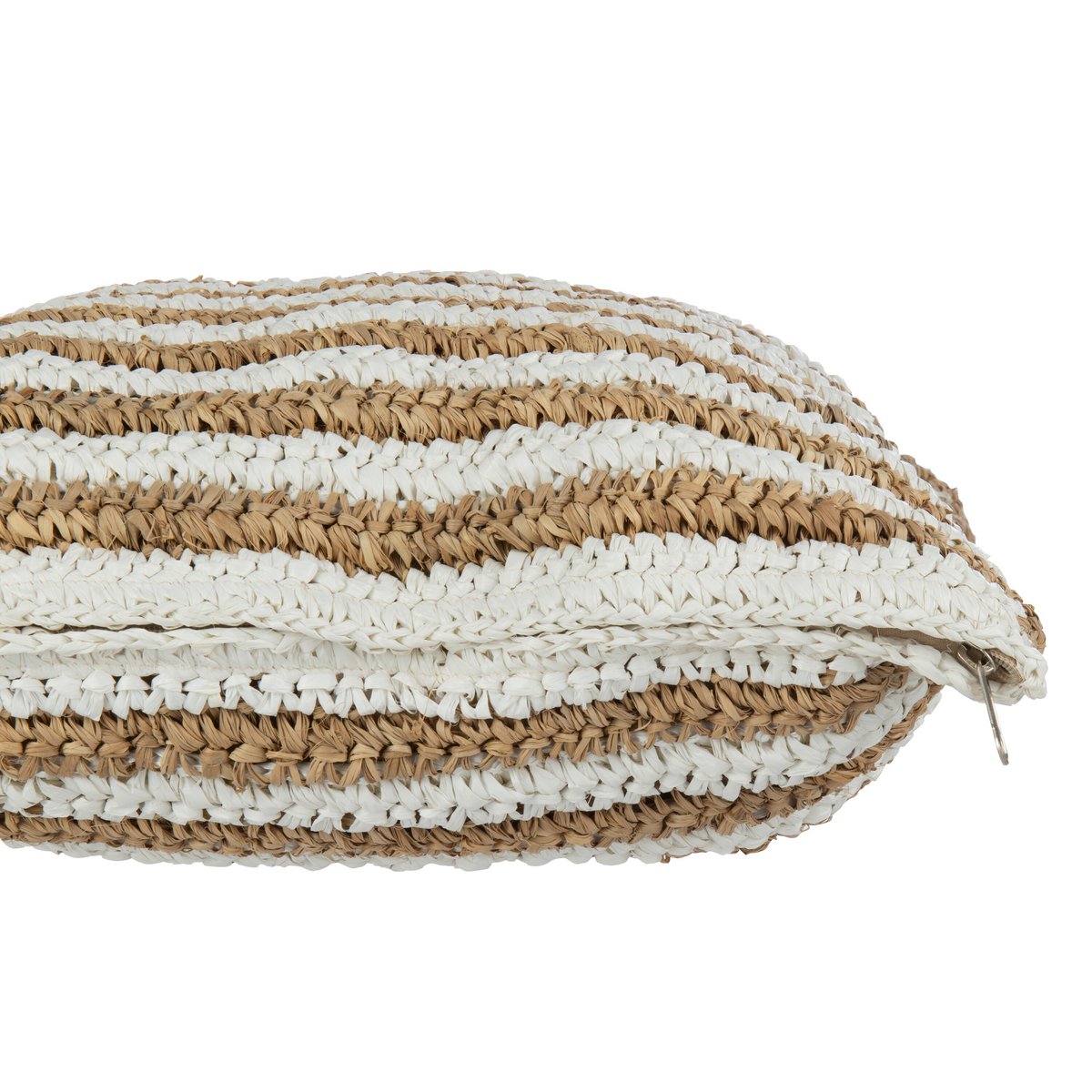 J-Line coussin Stripes Mendong - coton - blanc