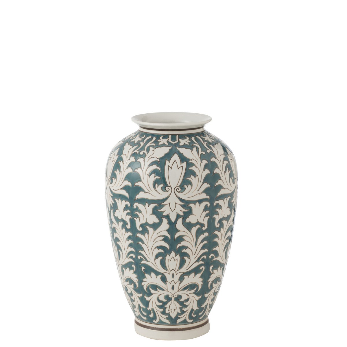 J-Line Vase Victoria Amphora Porcelaine Vert/Blanc