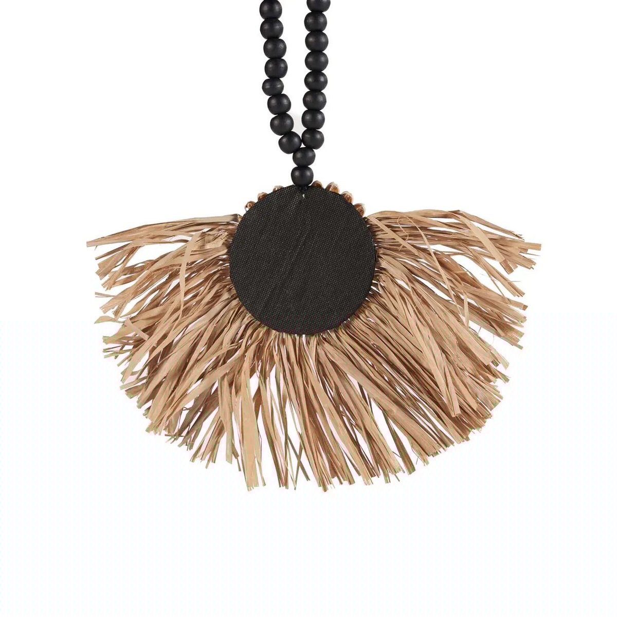 Le Pompon Raphia Mahkota - Noir Naturel