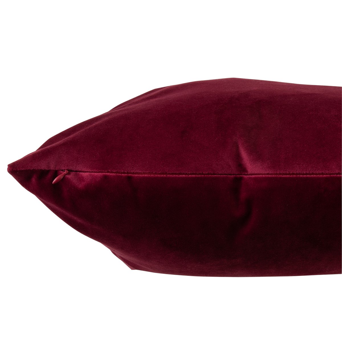 Coussin J-Line carré - velours - rouge/bordeaux