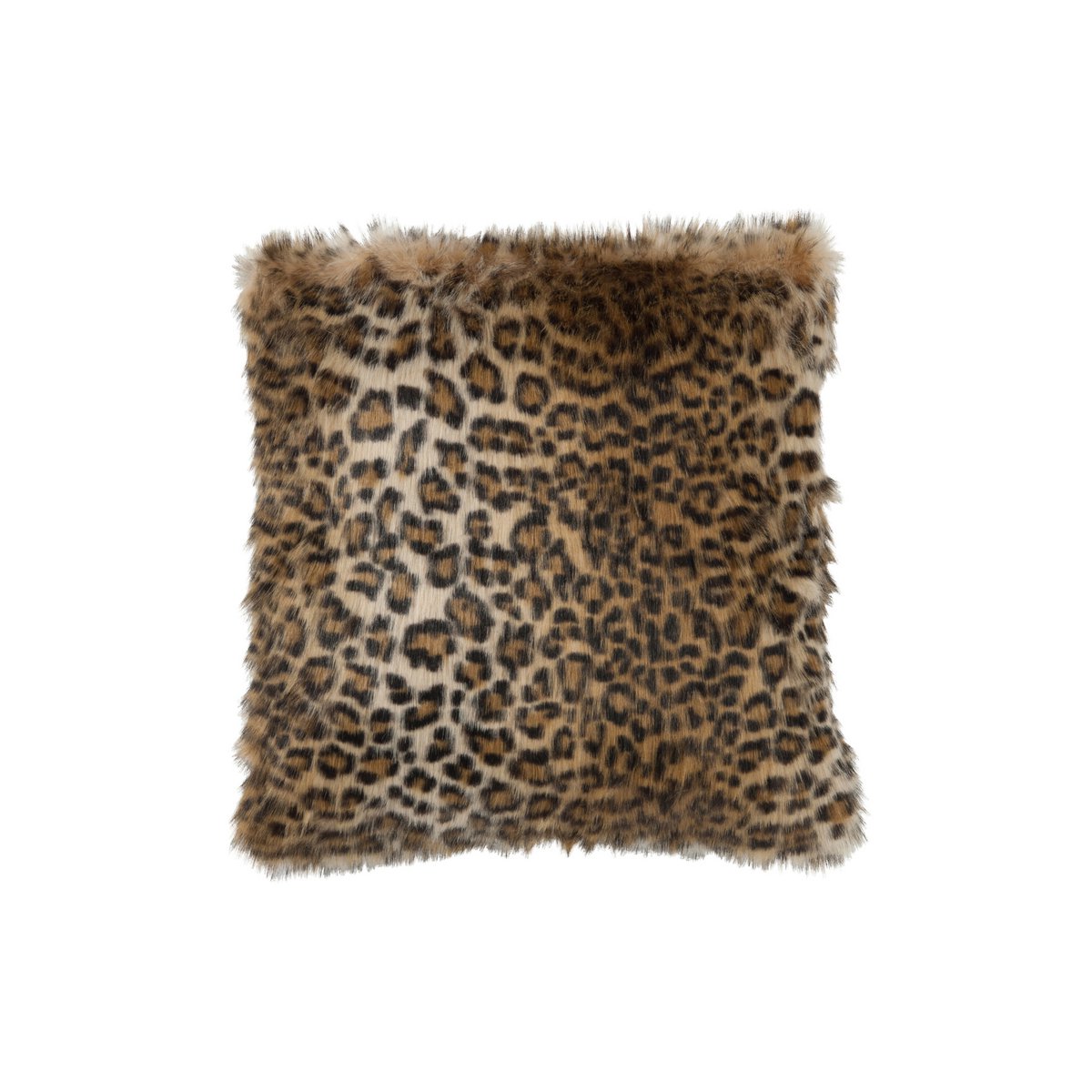 J-Line coussin Fausse Fourrure Léopard - fausse fourrure - noir/marron