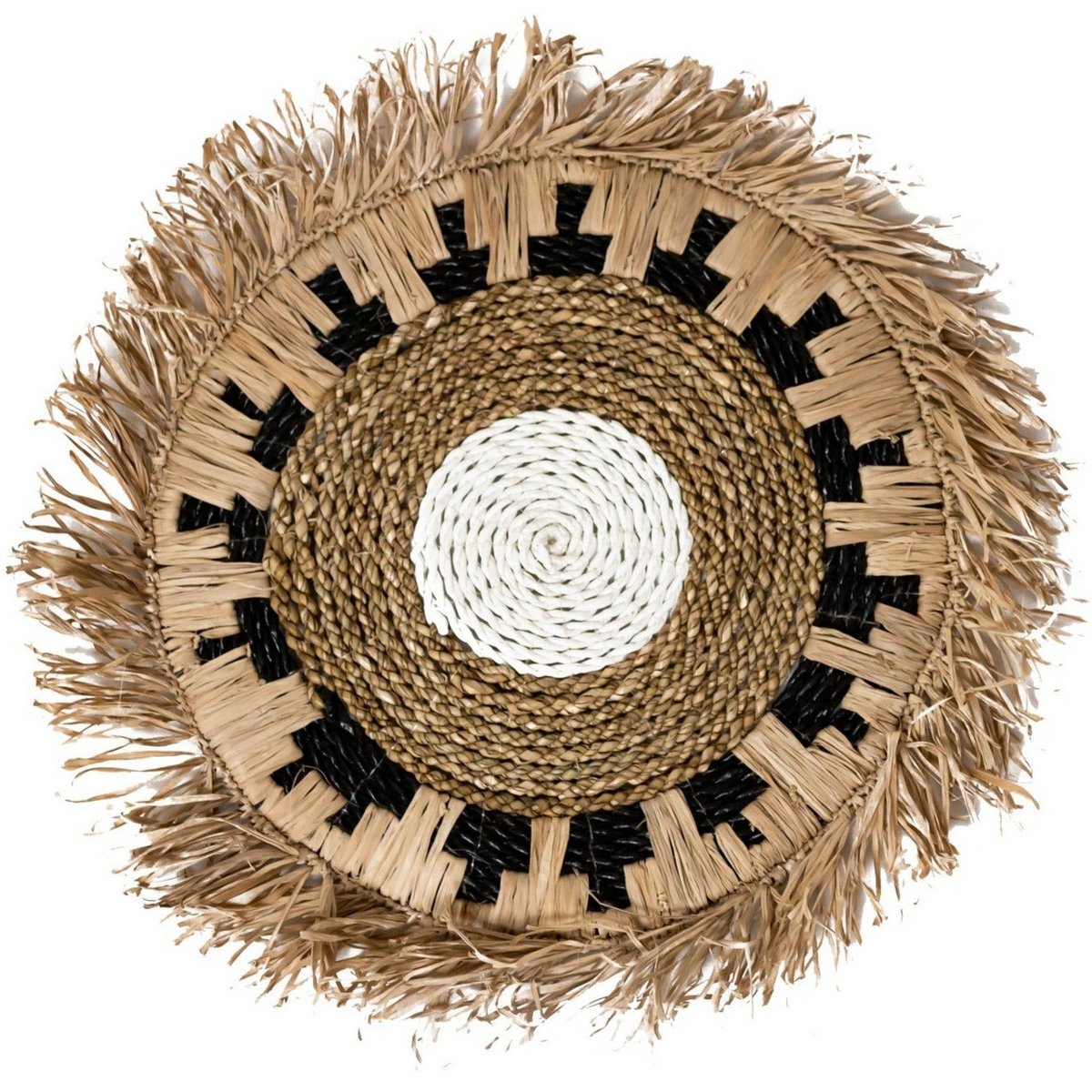 Set de table PAGU (Lot de 2, 4 ou 6) 45 cm | Set de table bohème avec franges en raphia