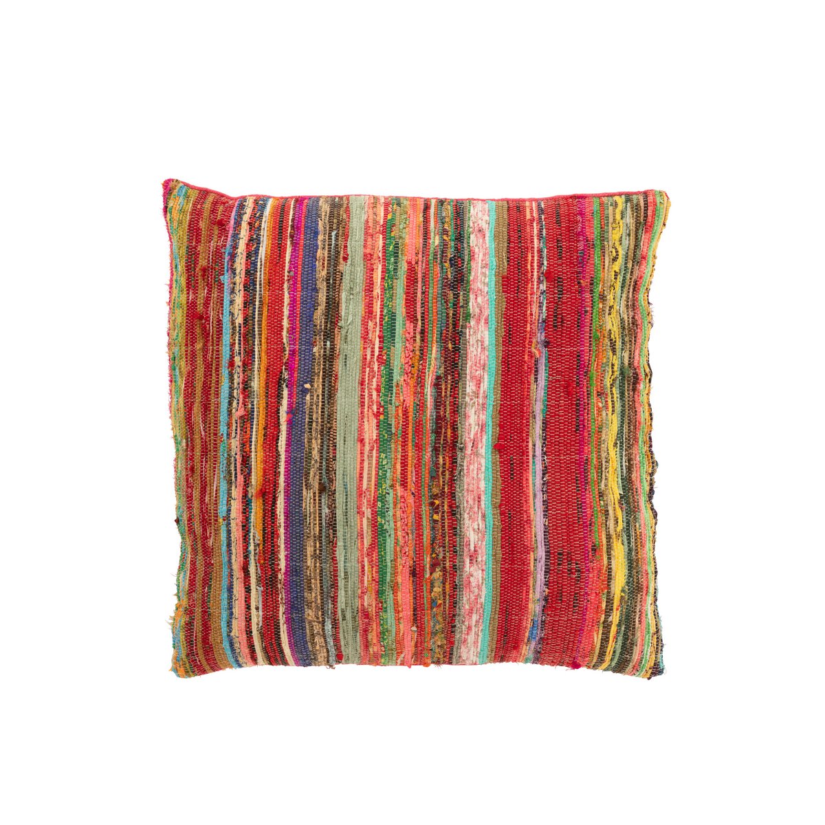 J-Line Coussin Chindi Carré Mélange Coton/Polyester