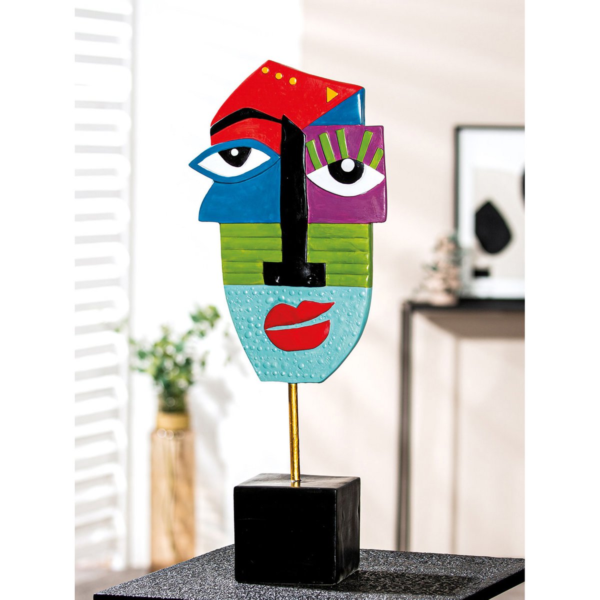 Sculpture visage Mondrian H.52 cm