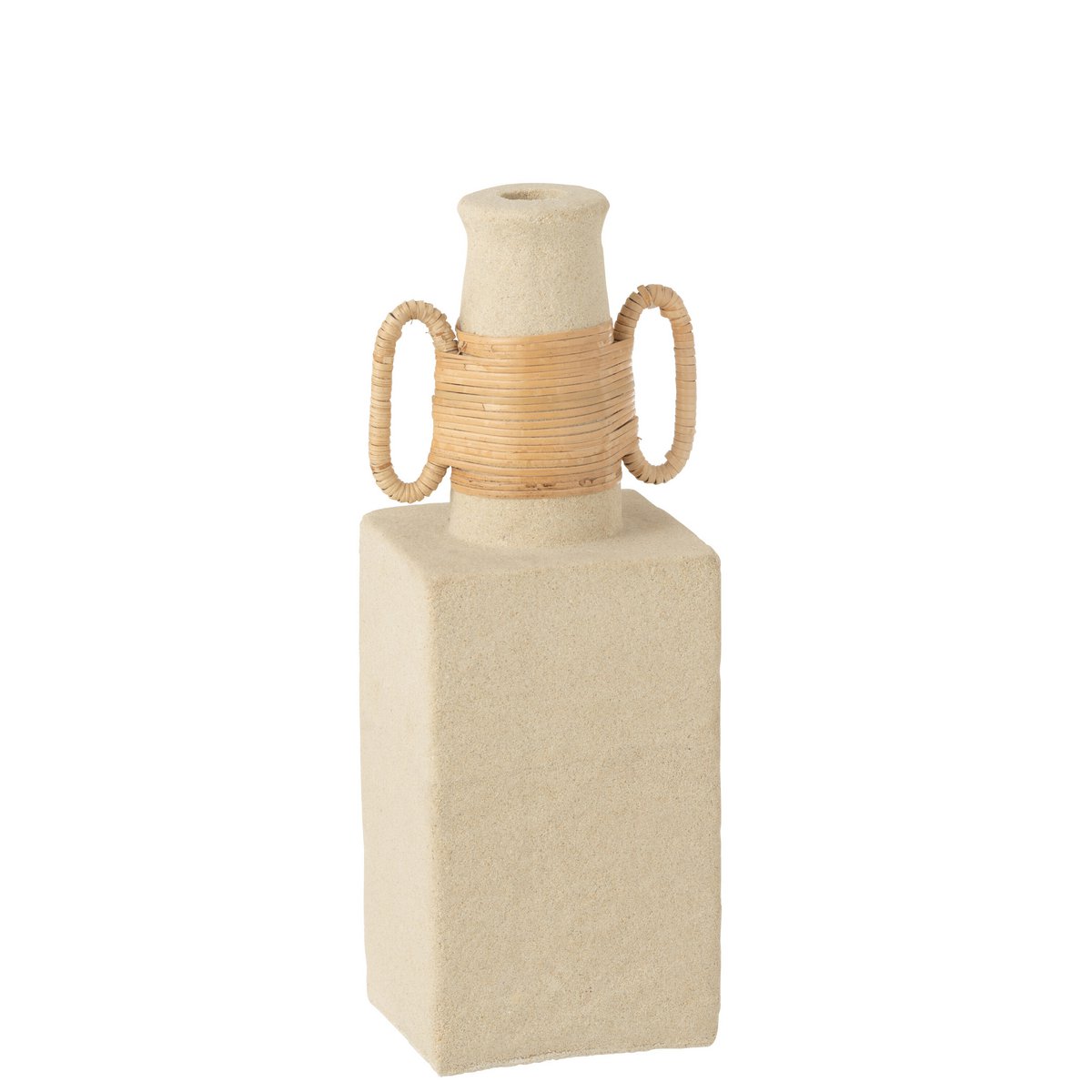 Vase J-Line Celine Ovaal - vase à fleurs - ciment - sable/naturel - 29 cm