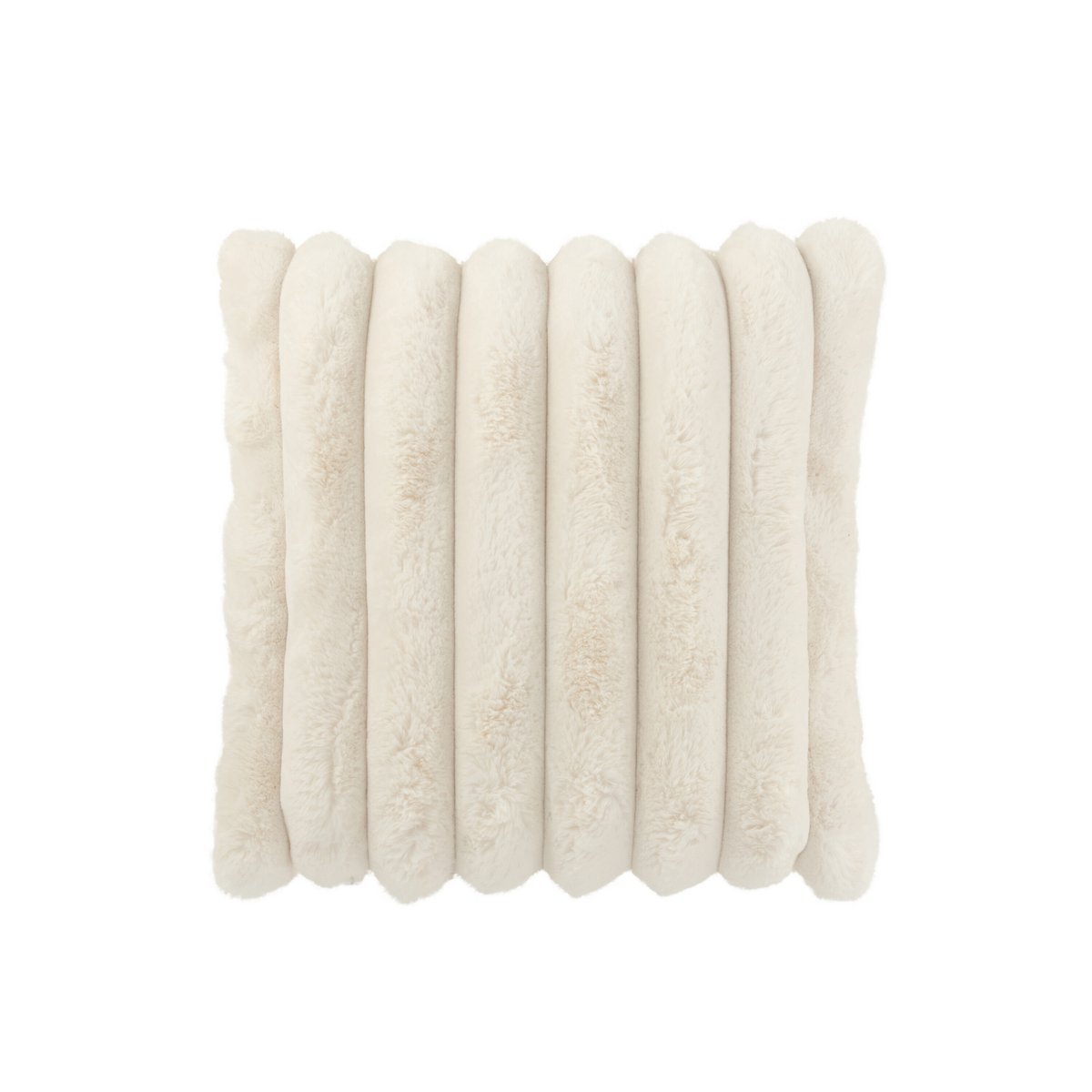 J-Line Kussen Large Velours Côtelé Polyester Blanc