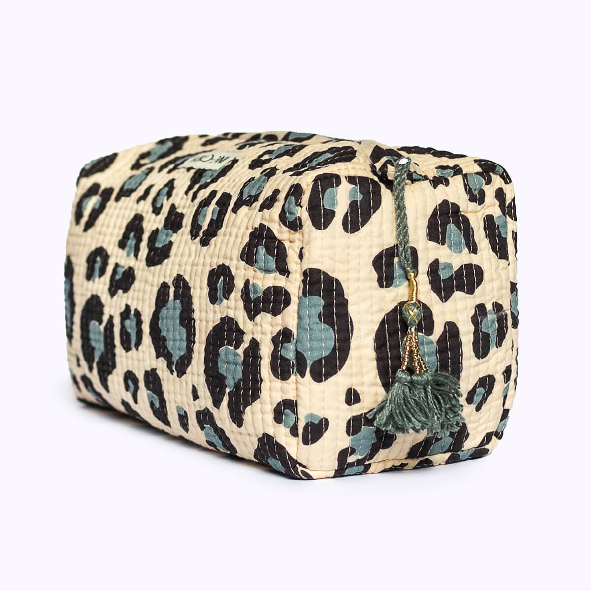 sac cosmétique fait main "Blue Leo"