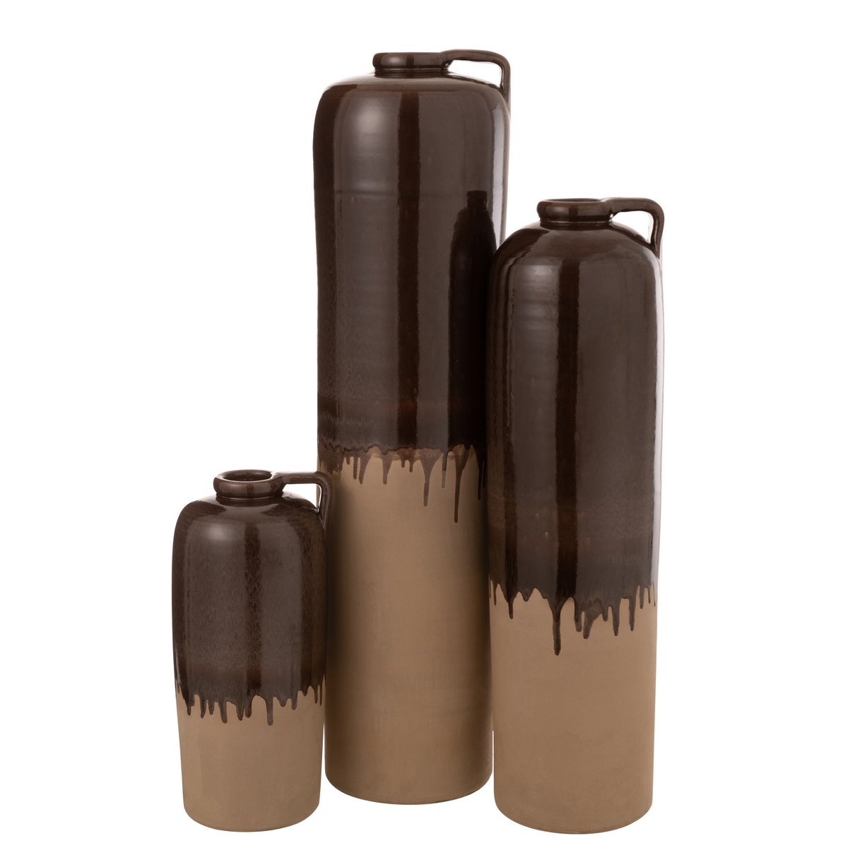 Poignée de vase J-Line - céramique - beige/marron - grand - 88,00 cm de haut