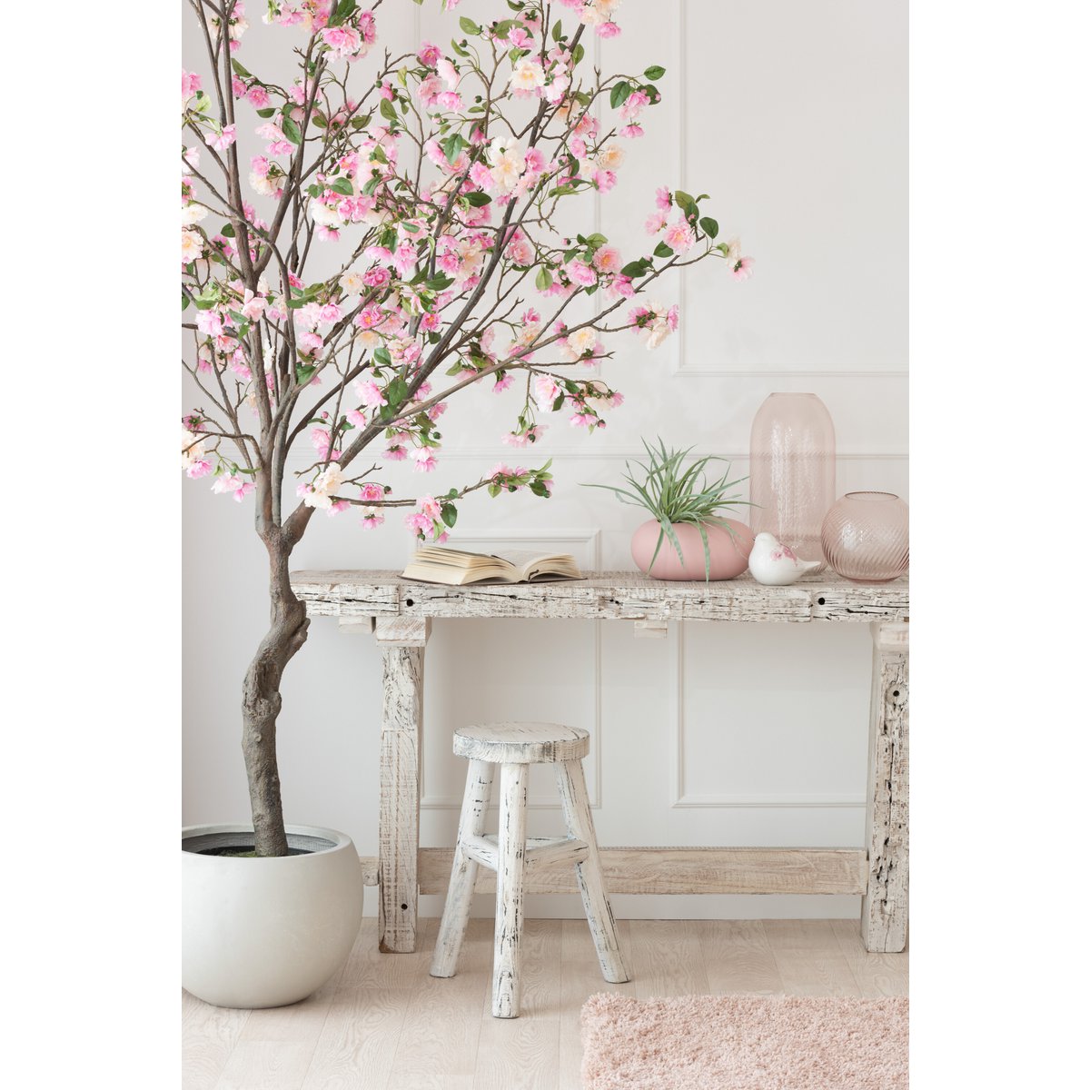 J-Line Console Brut Bois Recyclé White Wash