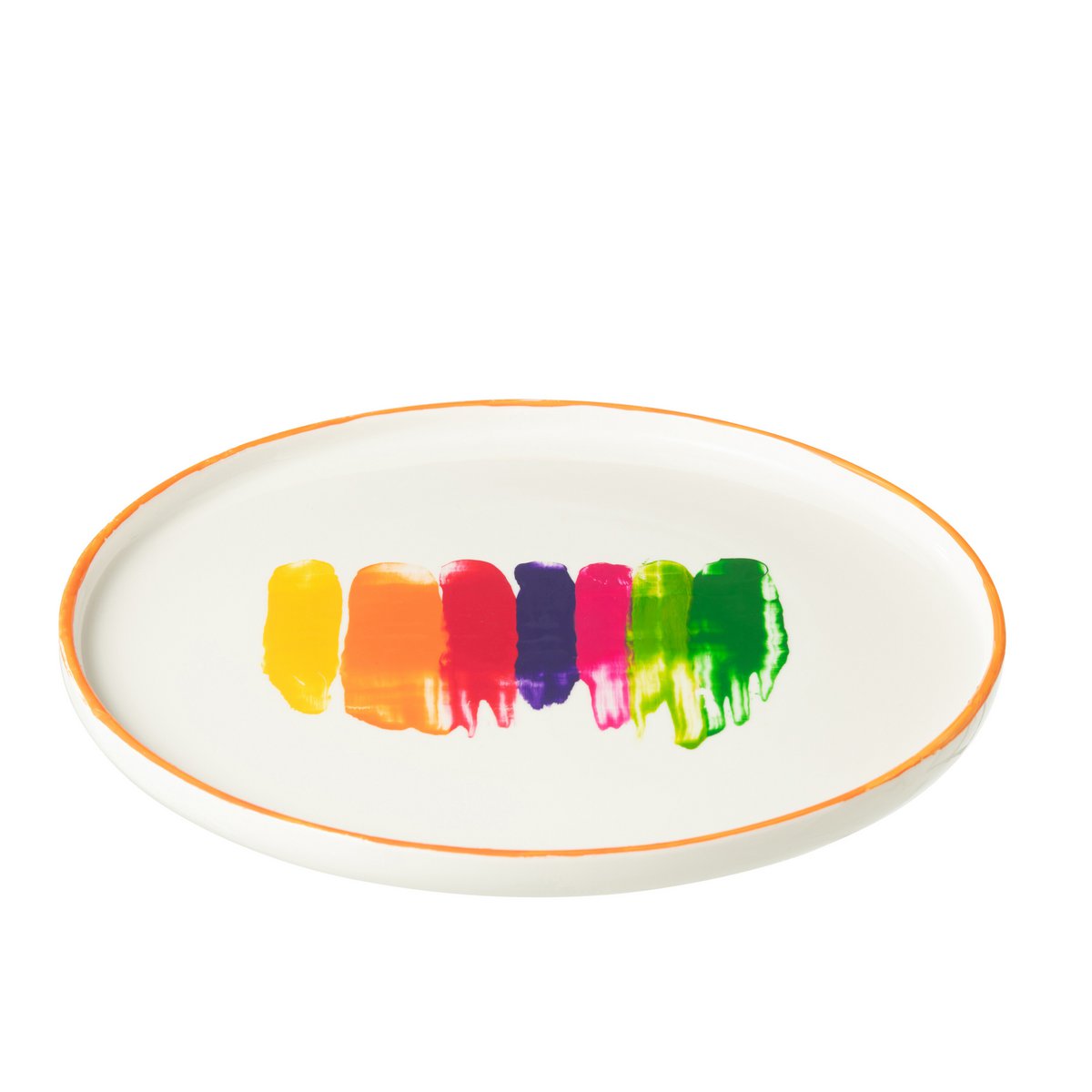 Assiette J-Line Stripe - porcelaine - mélange