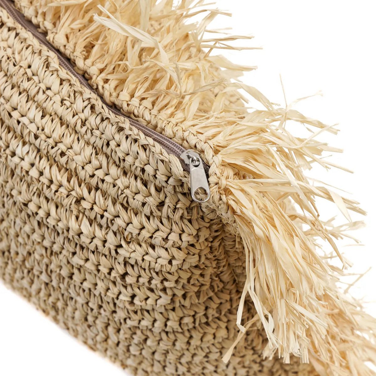 La Housse de Coussin Raphia Rectangulaire - Naturel - 35x100