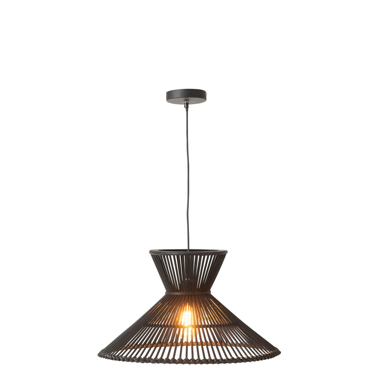 Lampe suspendue J-Line Lagen - bois - noir - petite