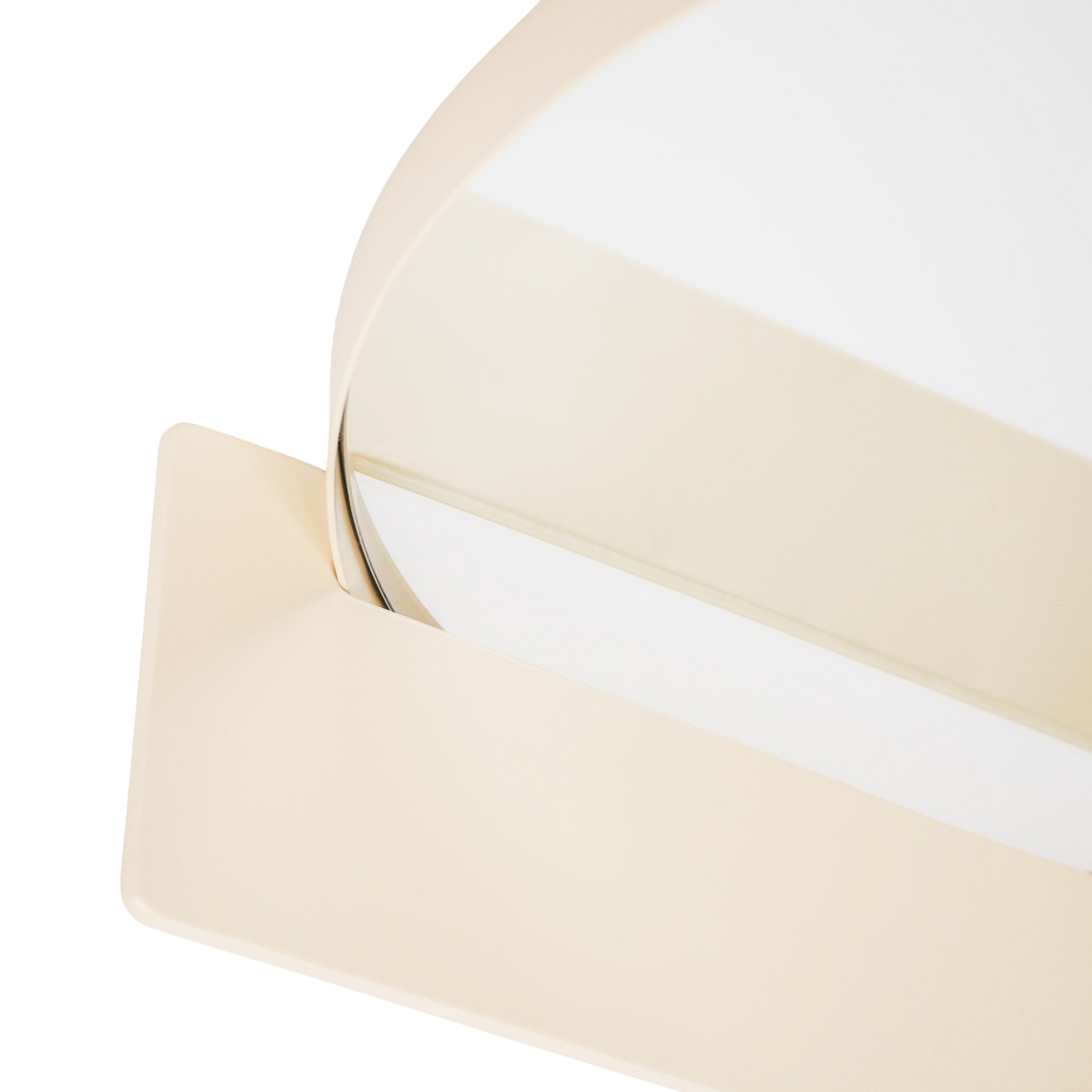 Miroir - Rond - Métal - Avec Etagère - Sable - Ø40cm