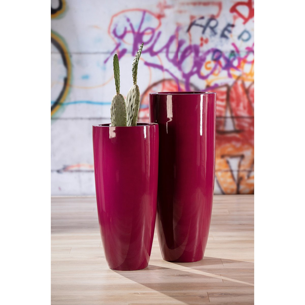 Jardinière en fibre de verre « Cône »