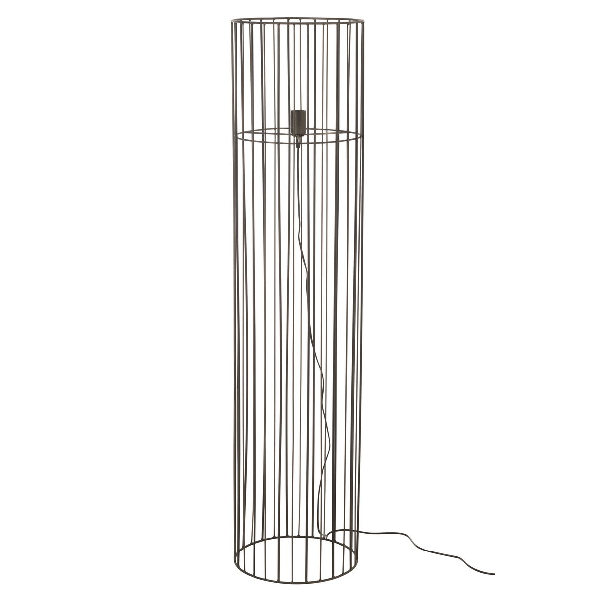 J-Line Lampe Sur Pied Ronde Métal Noir