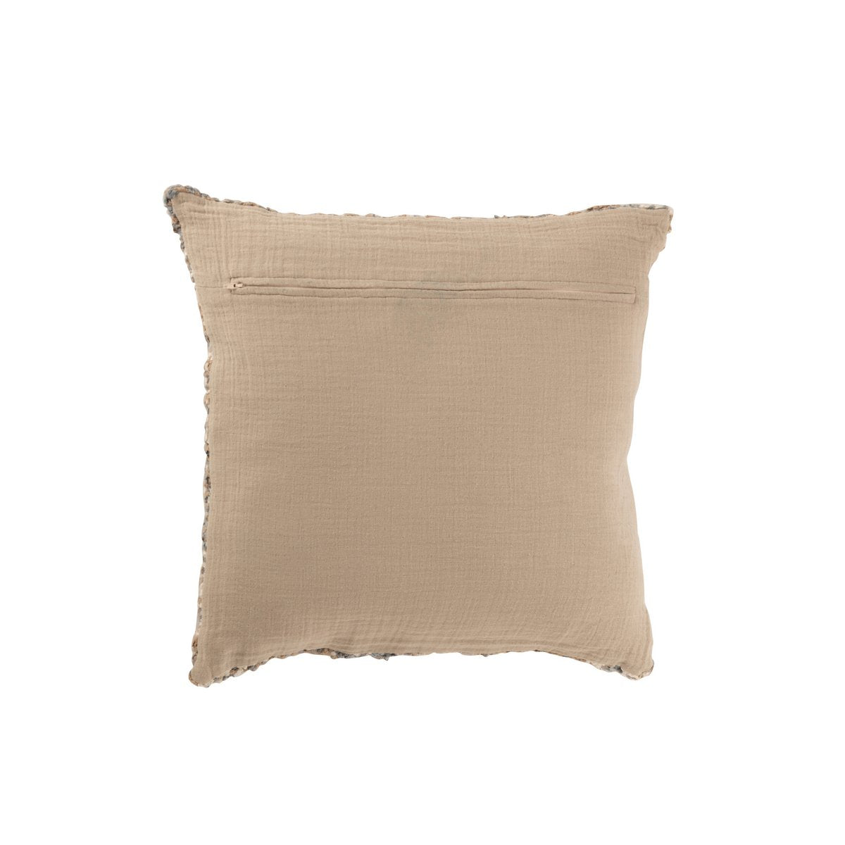 J-Line Coussin Tweed Acrylique/Coton Bleu Clair/Beige