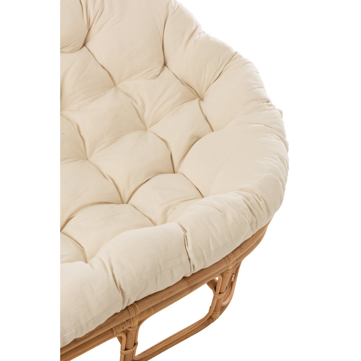 Canapé en rotin J-Line - avec coussin - jute/textile - naturel
