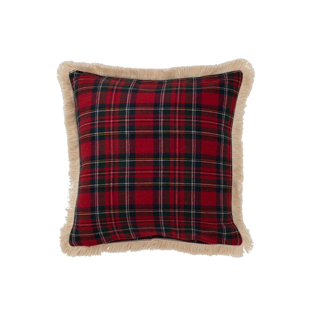 Coussin J-Line Check Famille - polyester - rouge/vert