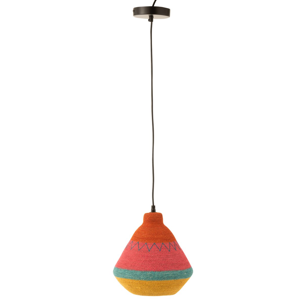 Lampe suspendue J-Line Stripes + Zigzag Top Seagrass Mix