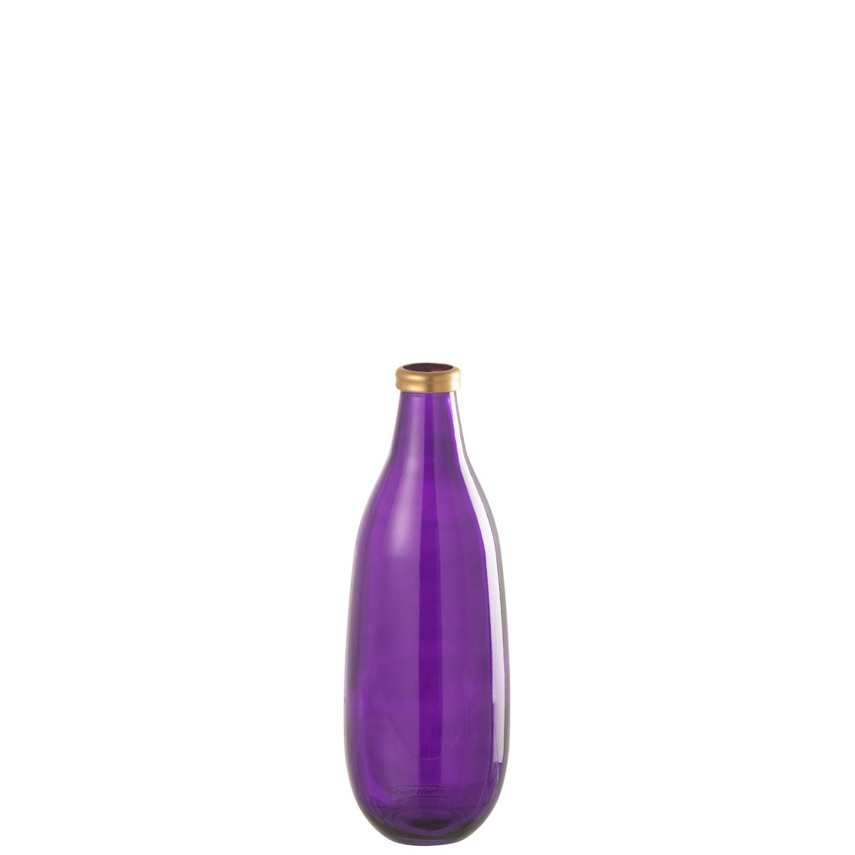 Vase J-Line Gold Border - verre - violet - moyen