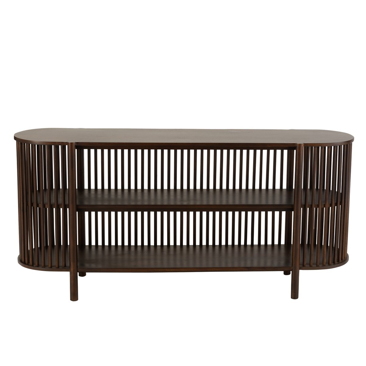 Console J-Line 2 planches Conie en manguier marron foncé