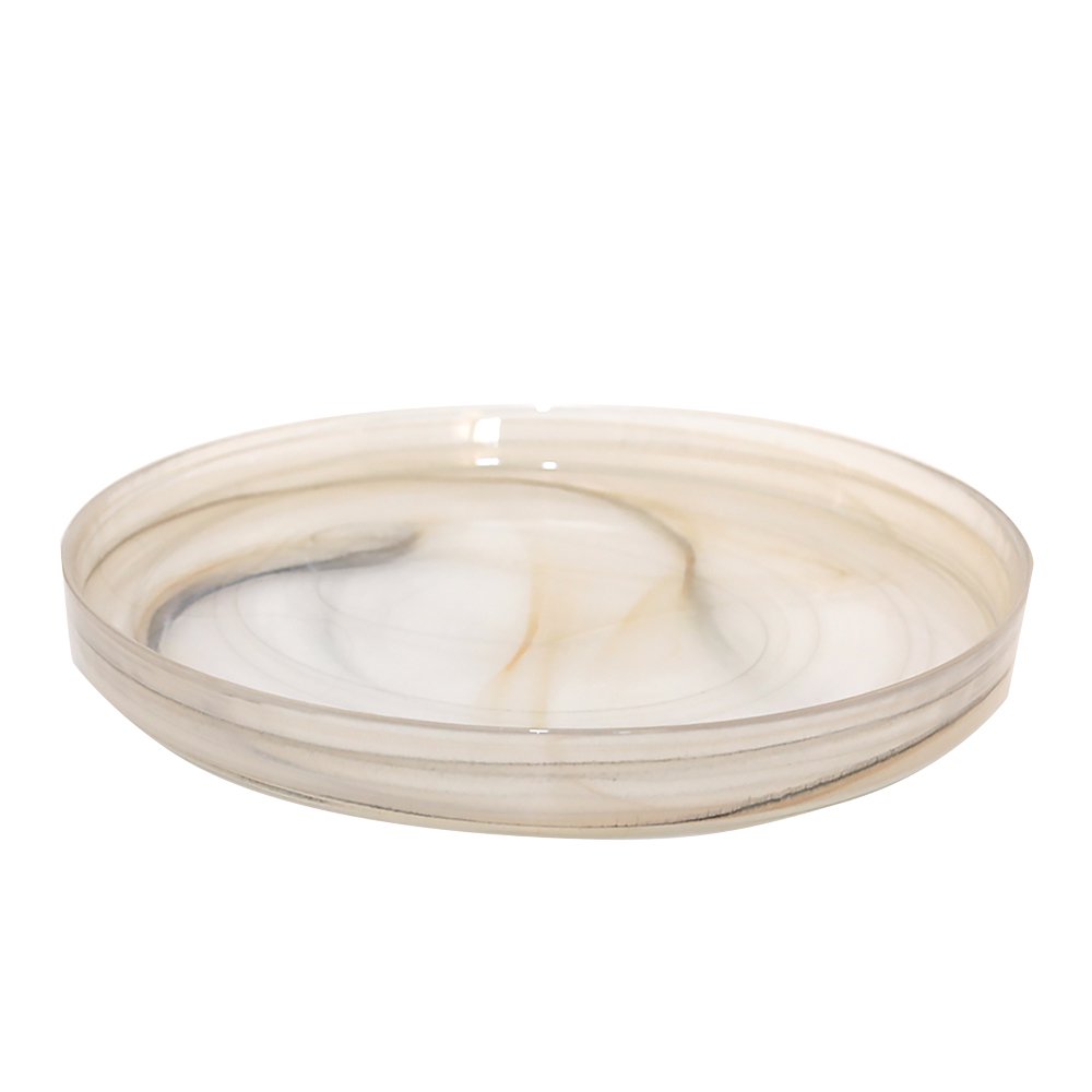 PLATEAU ROND EN VERRE SAHARA 33X33X3.5CM