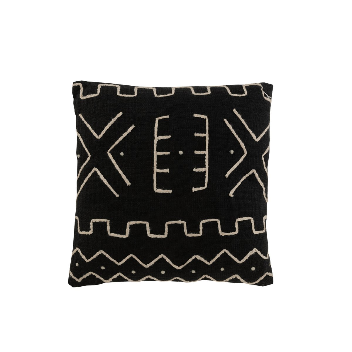 J-Line Coussin Graphic Drawing 2 Coton Noir