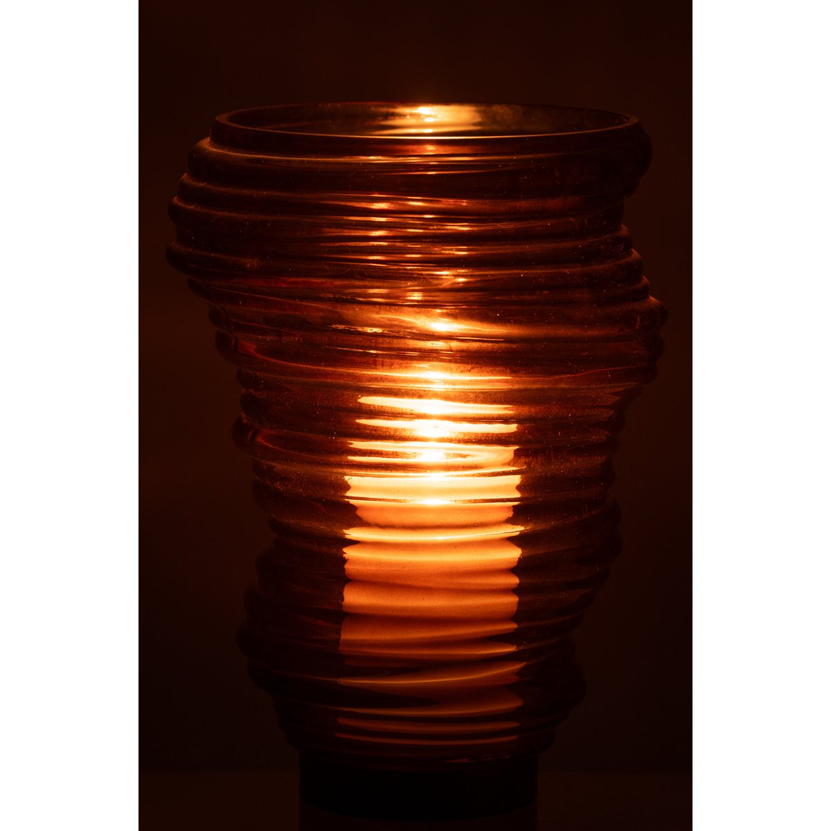 J-Line Vase Tornado Verre Marron Grand