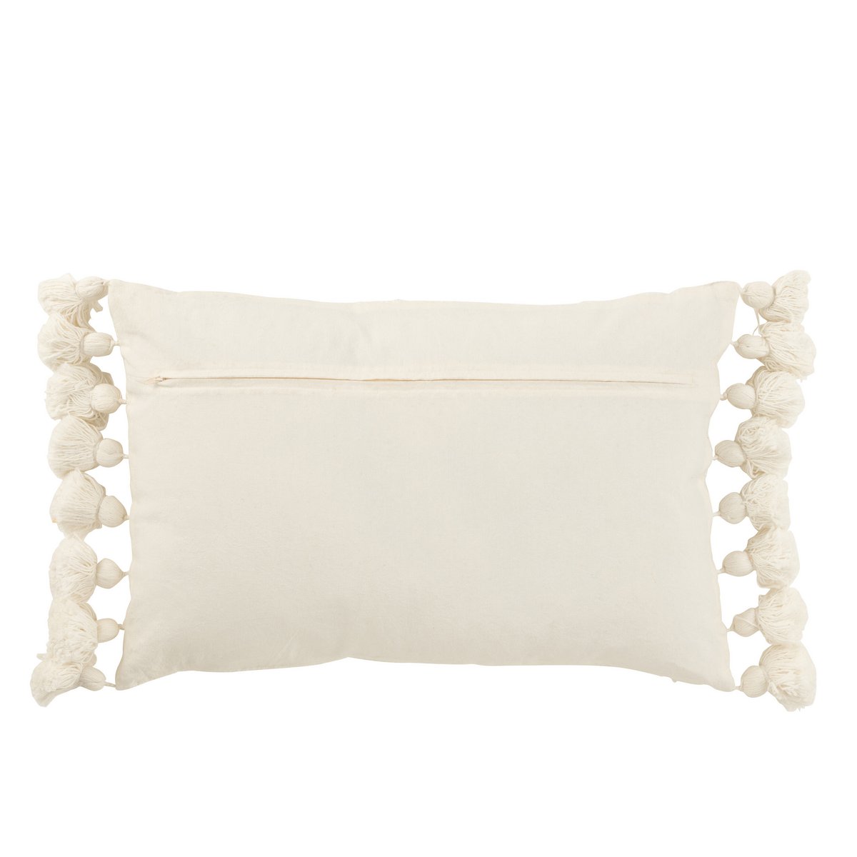Coussin J-Line Pompon - coton - blanc