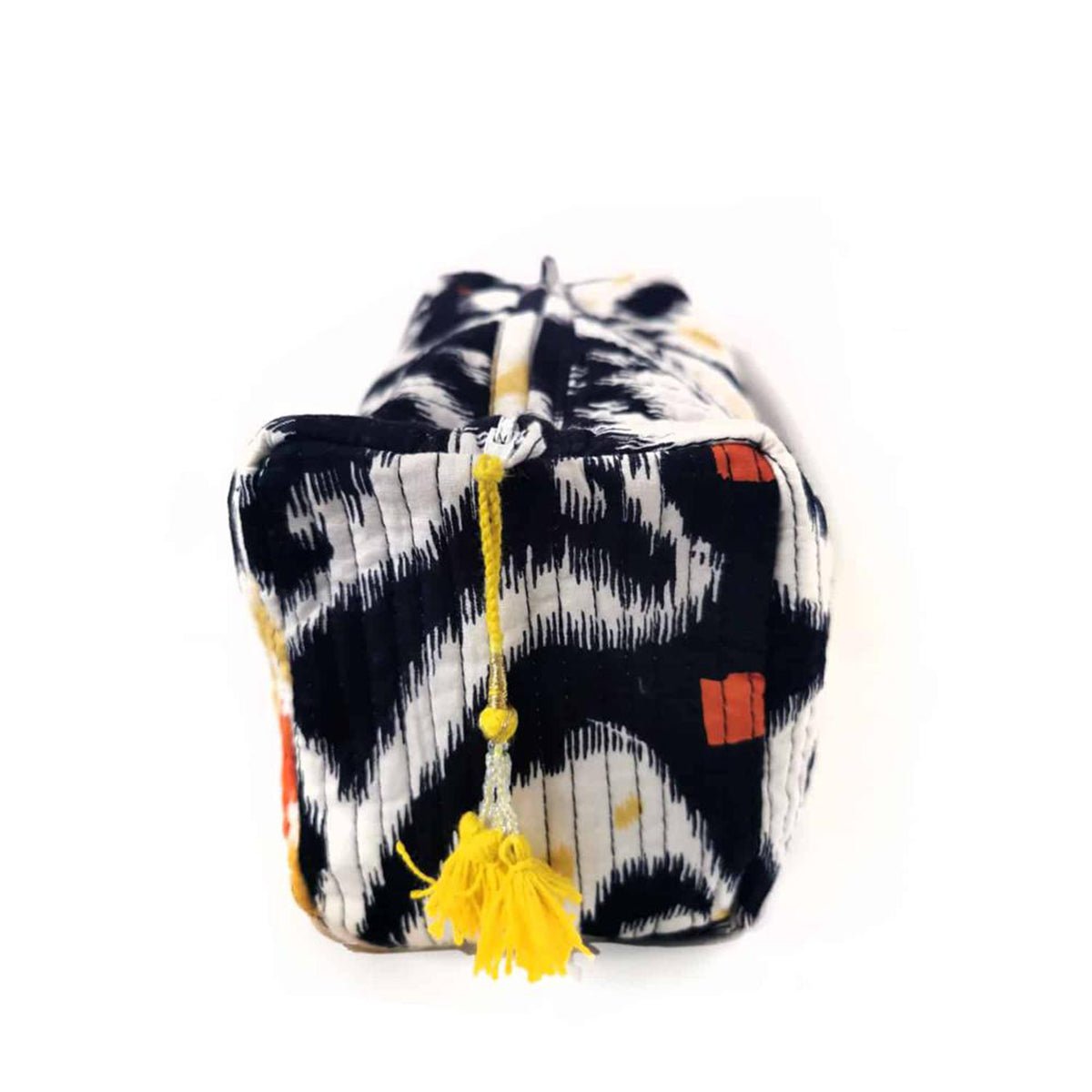 trousse cosmétique faite main "BLACK IKAT"