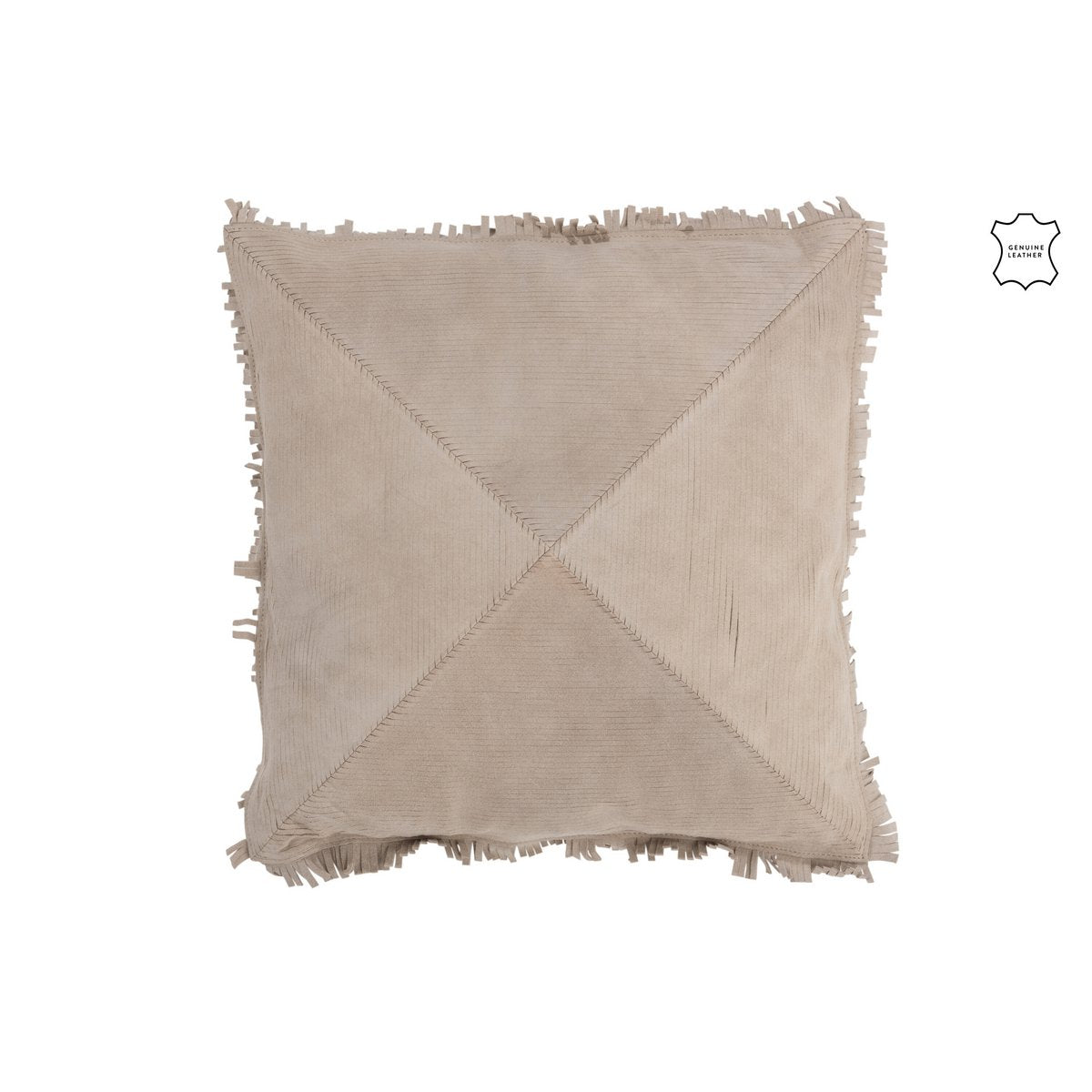 J-Line coussin Cross Square - cuir - beige