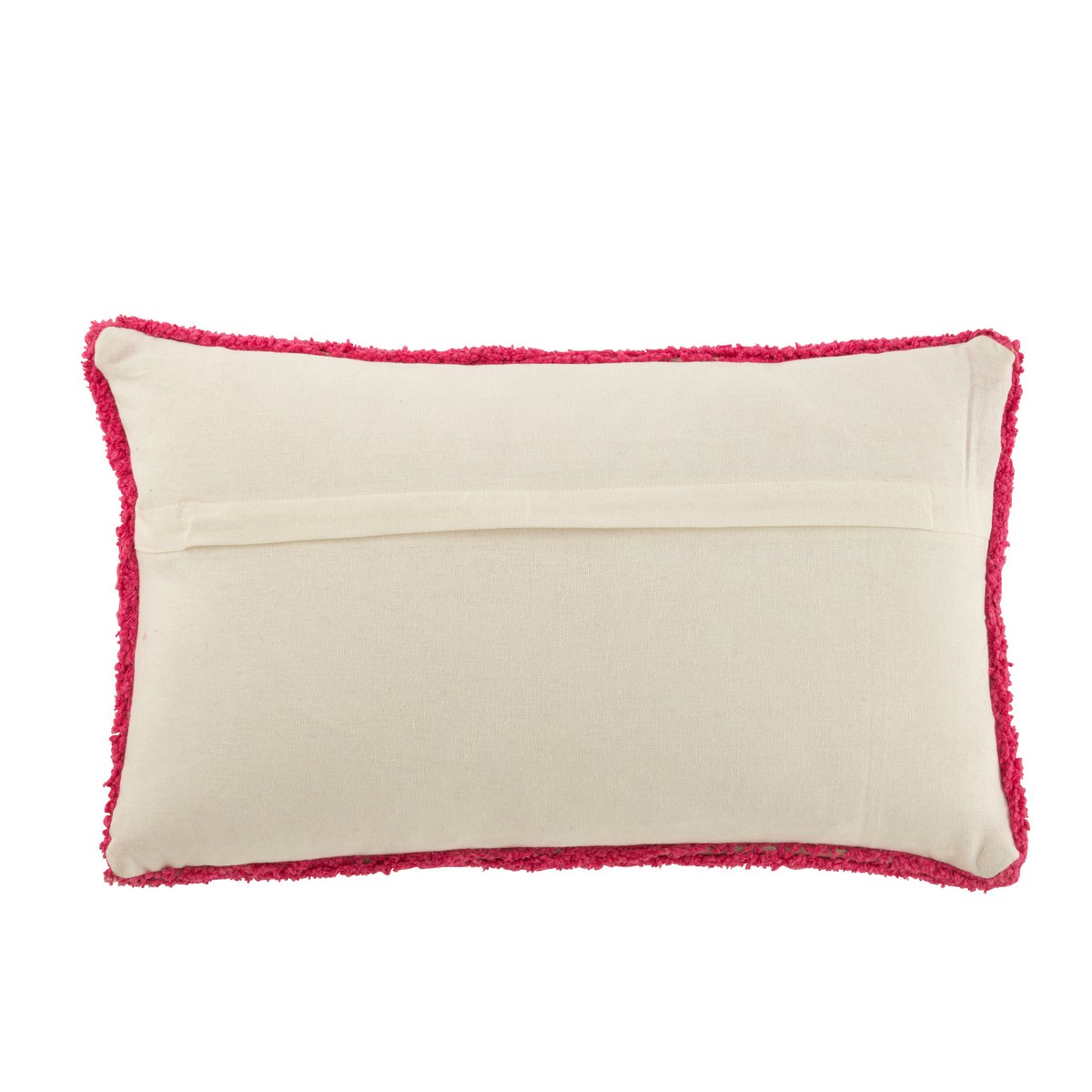 J-Line Coussin Cia Tufté Coton Rose/Blanc