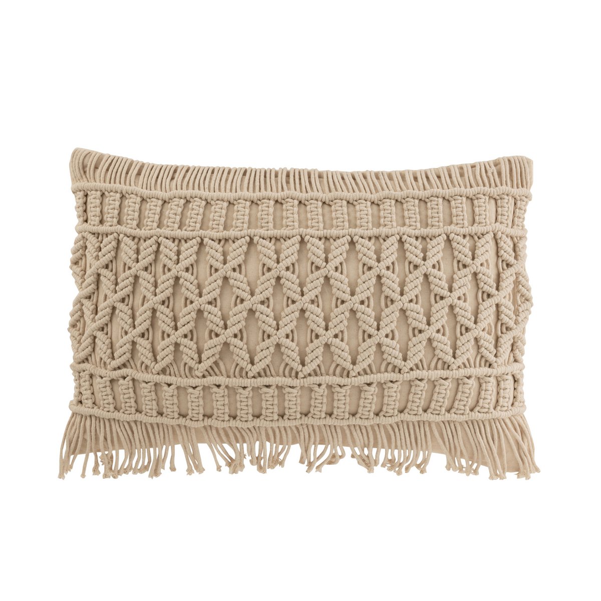J-Line coussin Cosy Rectangle - coton - beige