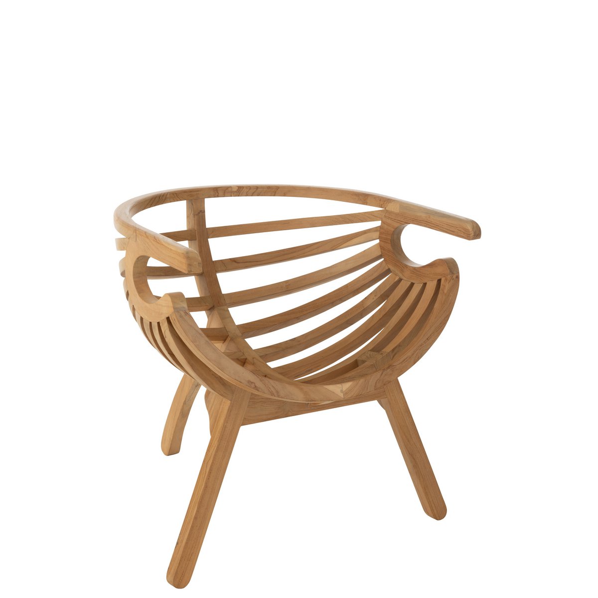 J-Line Chaise Crabe Bois de Teck Naturel