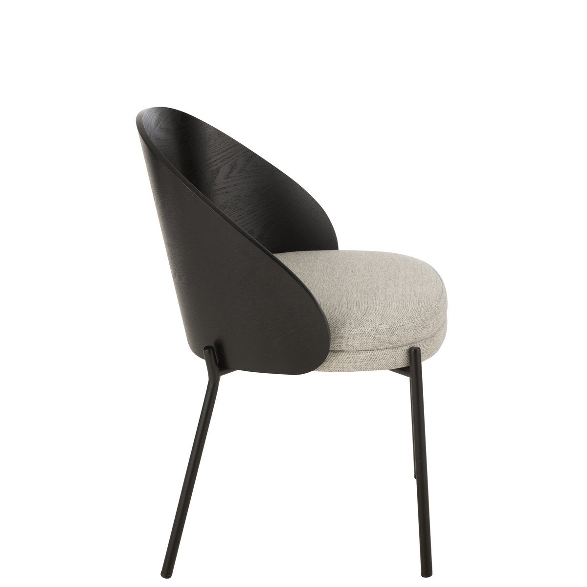 J-Line Chaise Lone Contreplaqué/Métal Noir/Gris