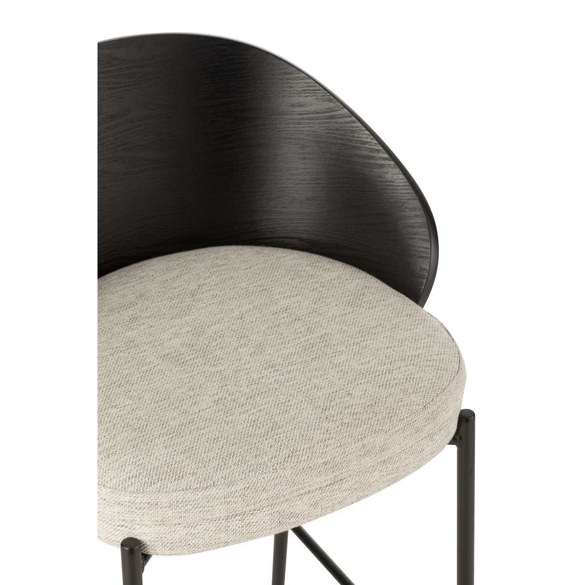 J-Line Tabouret de bar Lone Contreplaqué/Métal Noir/Gris
