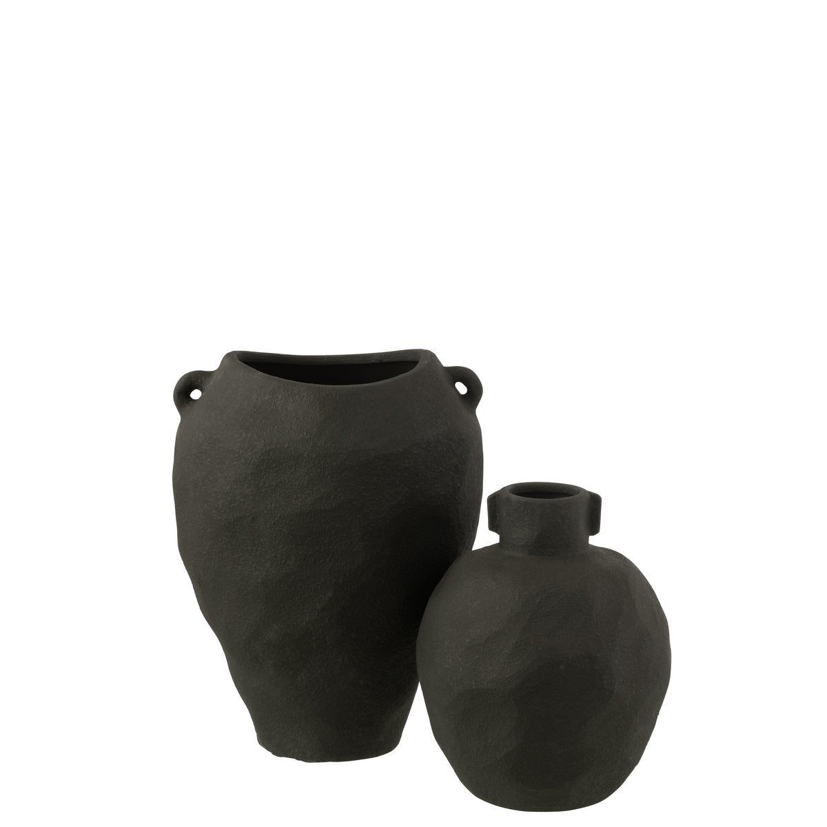 Vase J-Line Clara Clay - céramique - noir - 38,00 cm de haut